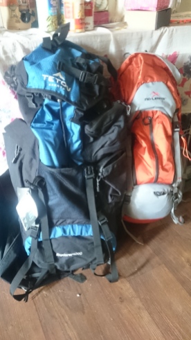 Our packs, not yet fully loaded.